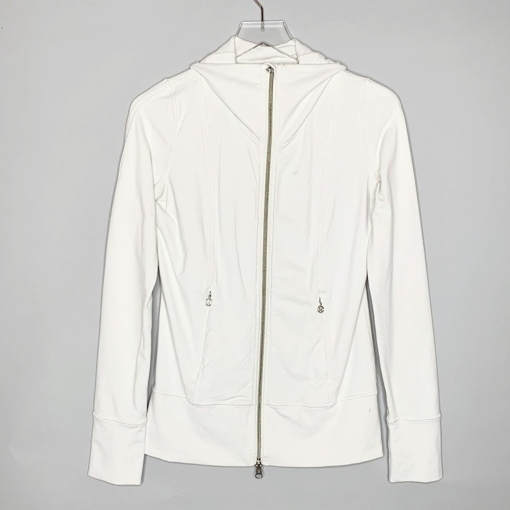 Lululemon Full Zip Long Sleeve Jacket Sz 4 Off White